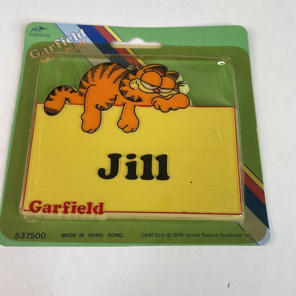 NEW Vintage Garfield Name Plate Jill 1978 RARE, Sealed, Yellow